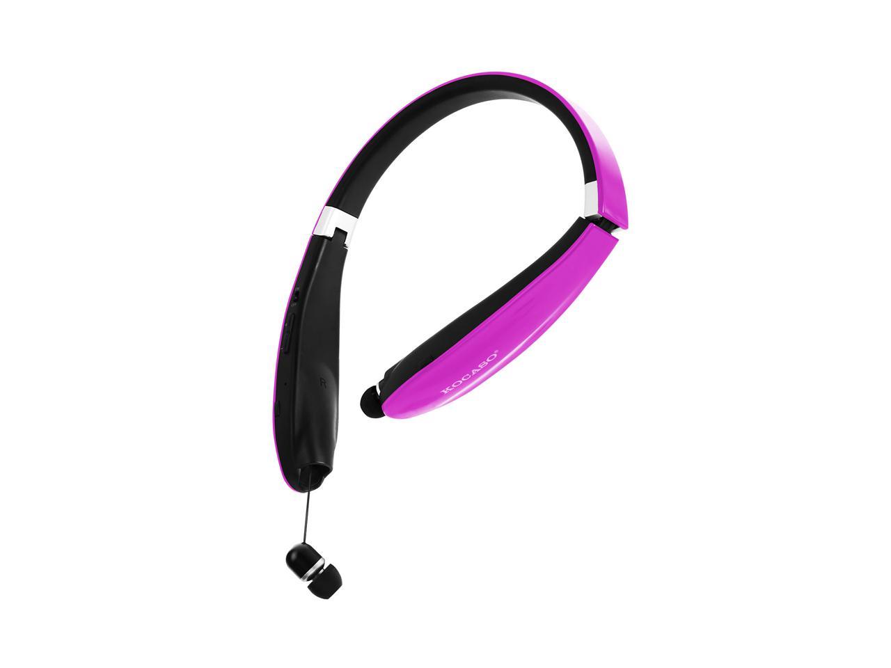 KOCASO Foldable Wireless Headsets Wireless 4.1 Sport Neckband Stereo Headphones Sweatproof Earphones Earbuds w/Mic for Running Hiking