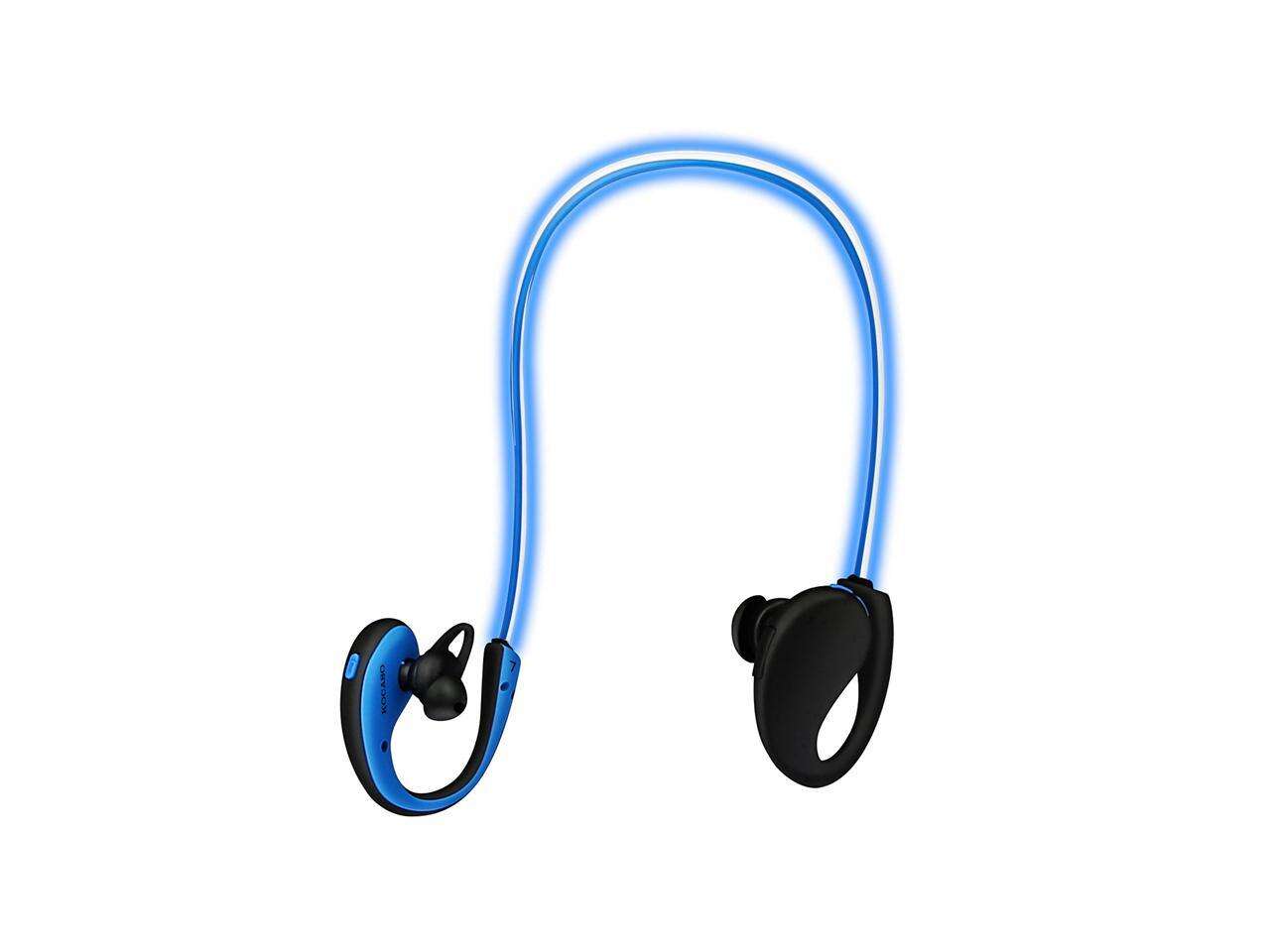 KOCASO Sports Wireless Headphone V4.1 Neckband Earphones LED Light 6-Hrs Playtime w/Mic for Running