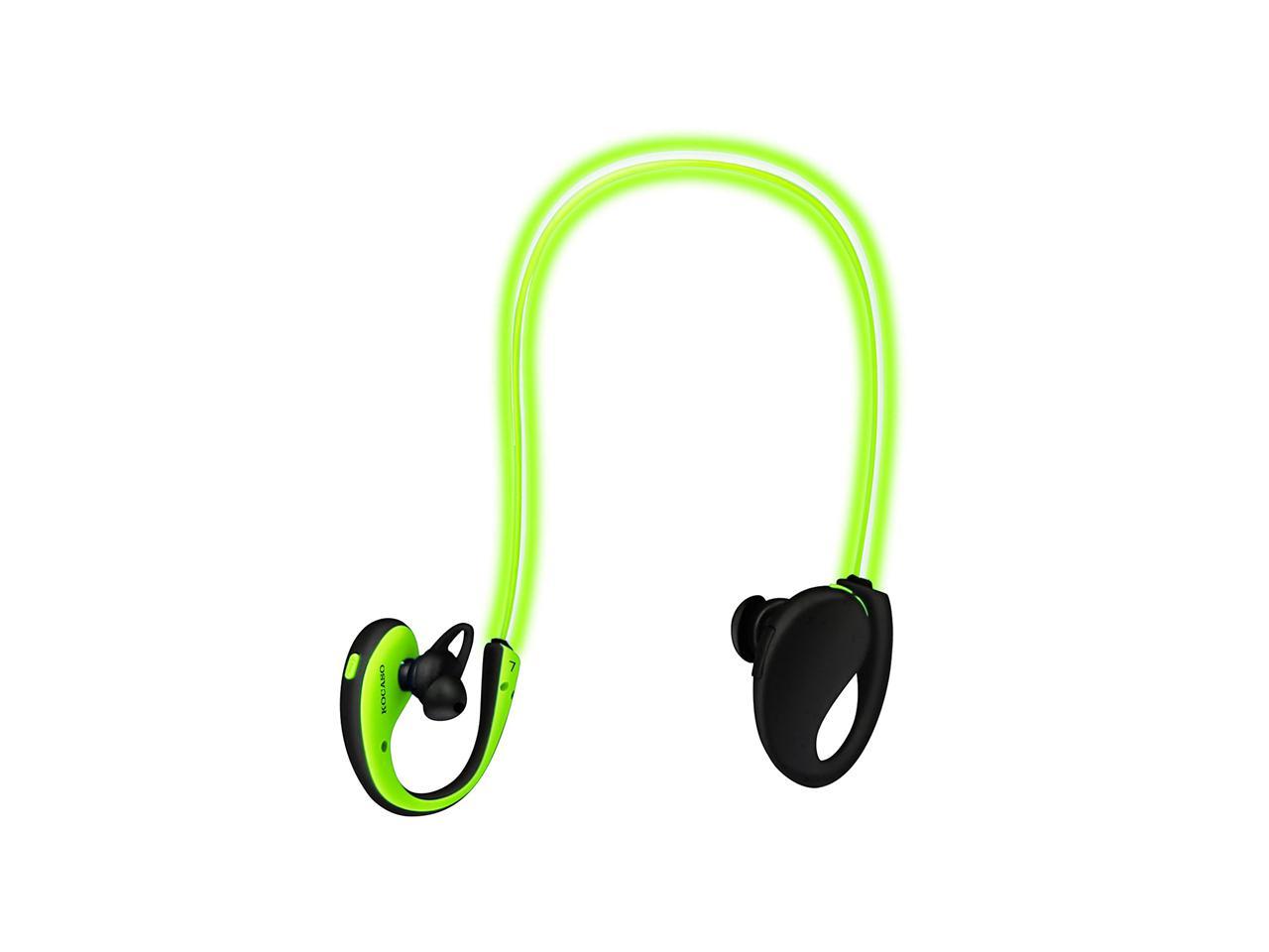 KOCASO Sports Wireless Headphone V4.1 Neckband Earphones LED Light 6-Hrs Playtime w/Mic for Running