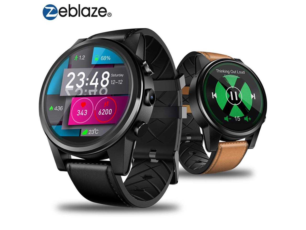 Zeblaze THOR 4 PRO 4G SmartWatch 1.39 inch Crystal Display GPS/GLONASS Smart Watch Quad Core 1GB+16GB 600mAh 5.0MP Leather Strap