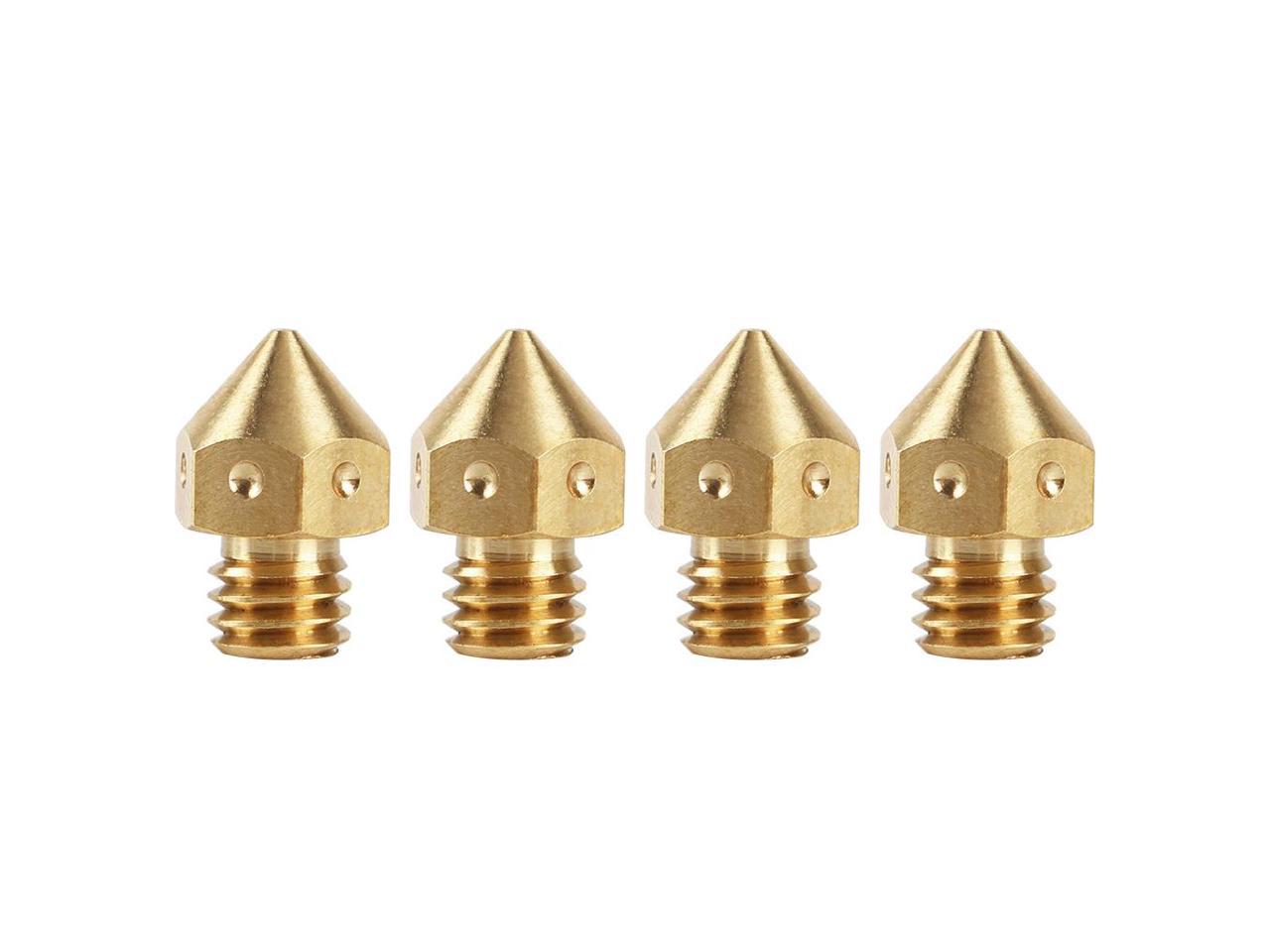 4Pieces MK8 Brass Nozzle 0.4mm Head 3D Printer Accessories for Ender-3 CR-10
