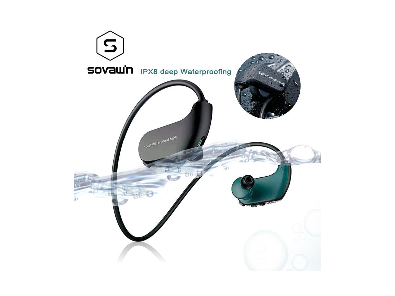 SOVAWIN Fashion Outdoor IPX8 Waterproof 8GB Waterproof Swimming MP3 Player Headmounted Sports Headphone Music Player Radio Stereo Audio Earphones