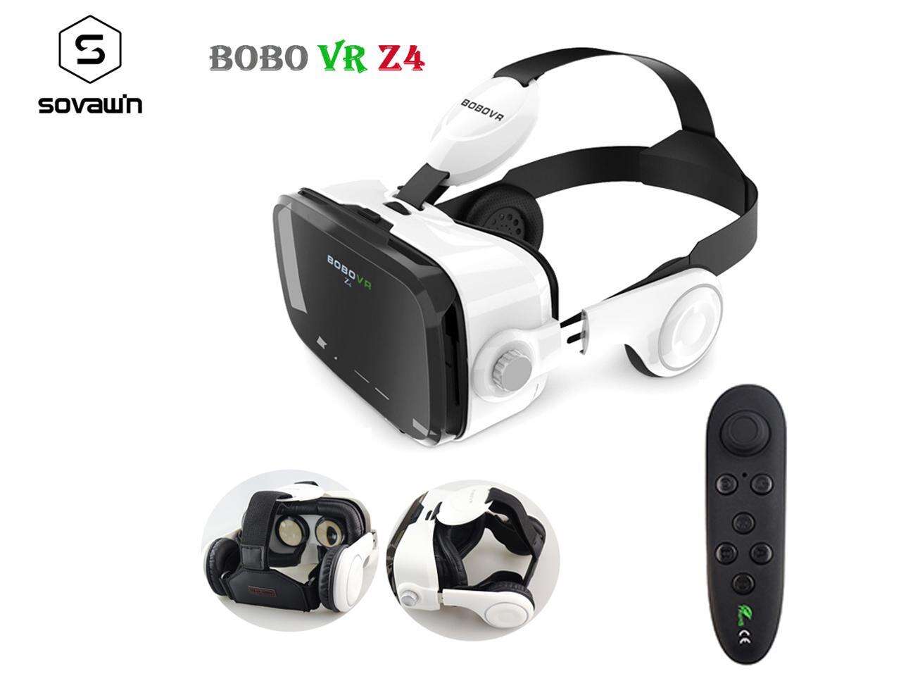 Original BOBOVR Z4 Leather VR Goggles 3D Cardboard Helmet Virtual Reality VR Glasses Headset Stereo BOBO VR With Remote For 4-6' Mobile Phone