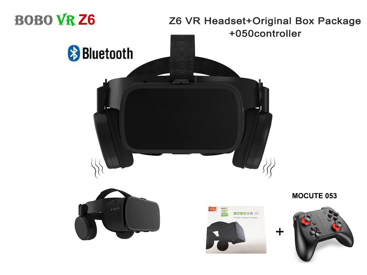BOBO VR Z6 3D Glasses Virtual Reality for Smartphone Black Google Cardboard VR Headset Helmet Stereo BOBOVR for Android 4.7-6.2\' With 050 controller