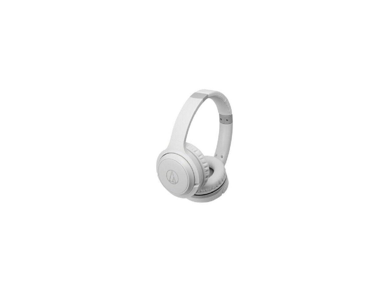 Audio Technica ATH-S200BTWH Wireless On-Ear Headphones with Built-In Mic/Control- White