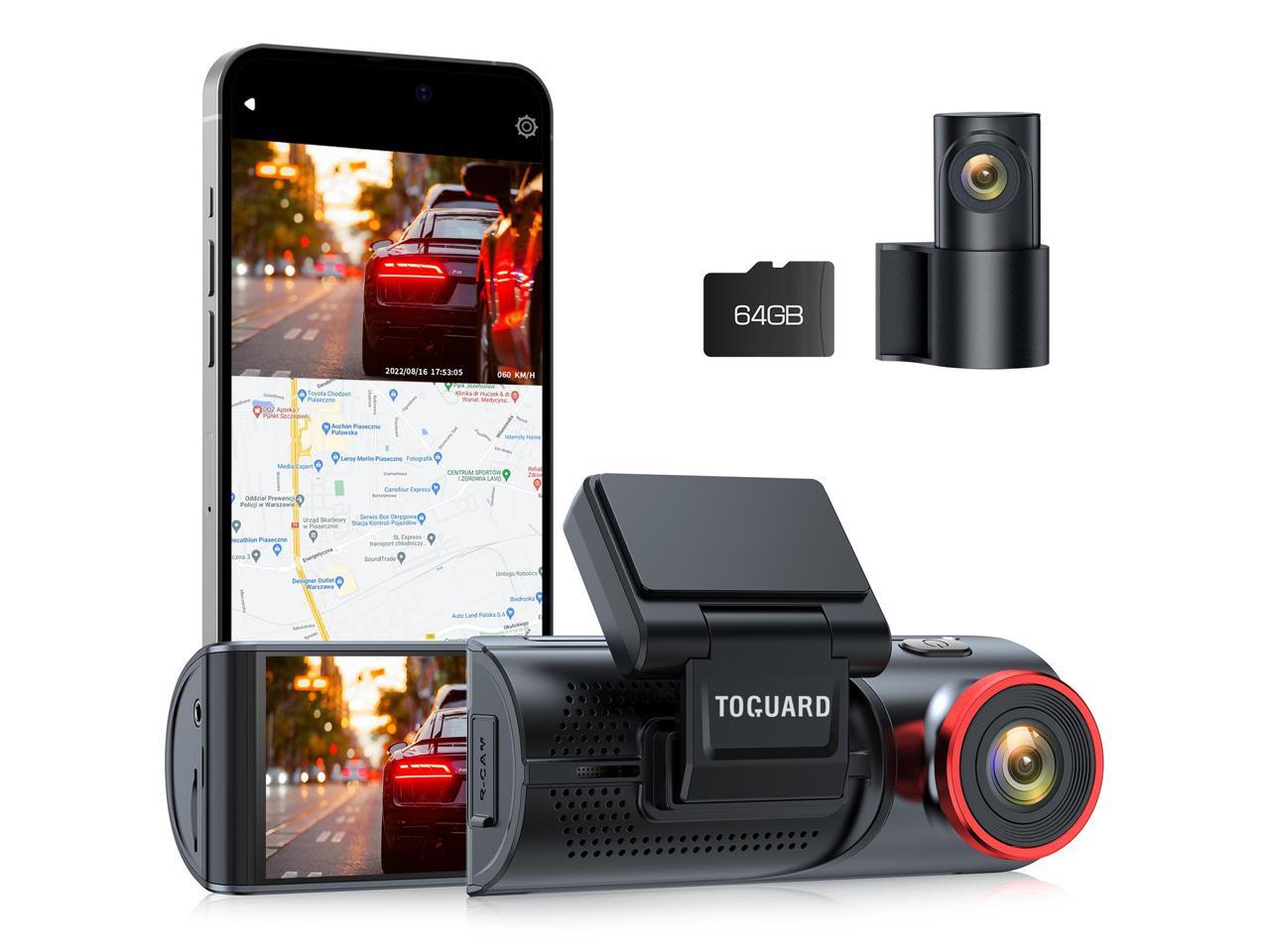 4K Dual Dash Cam Front and Rear with Exclusive Motion Activated Emergency Lock WiFi GPS, 3.16" Touch Screen 4K/2.5K+1080P Dashcams for Cars with 64GB Memory Card, Capacitor, Type-C Port, Parking Mode