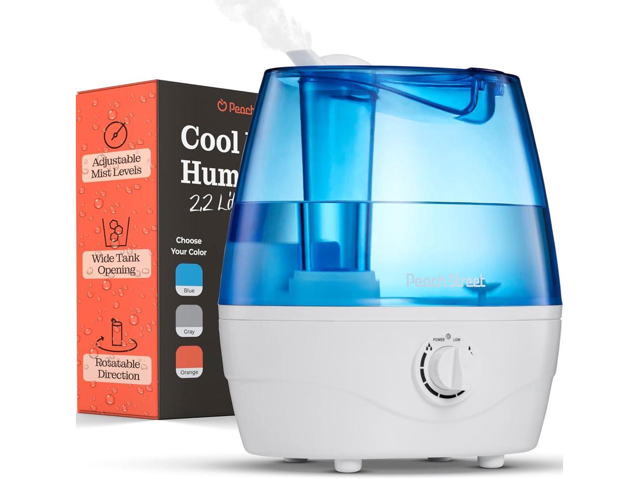 Cool Mist Humidifiers for Bedroom - 2.2L Water Tank, Baby, Office, Quiet Ultrasonic Air Vaporizer, Adjustable Mist Level, 360 Nozzle Rotation, Auto-Shut Off, Large Area Humidifier Easy Fill and Clean