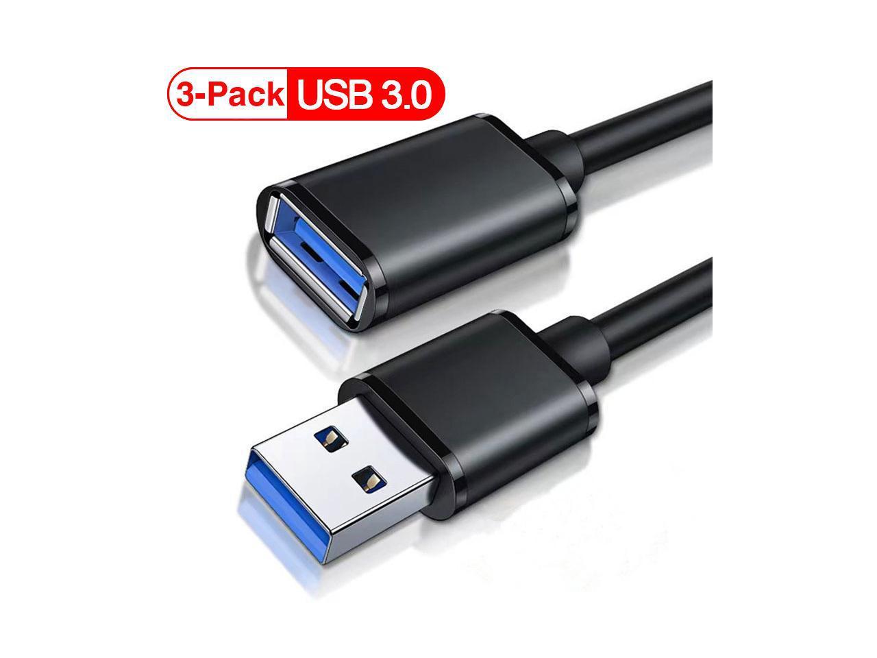 3 Pack USB3.0 Extension Cable [10FT+10FT+10FT], USB 3.0 to USB 3.0 Cable USB Male to Female USB3.0 Extension Cord Compatible with Xbox, Keyboard, Mouse, USB Flash Drive, Printer, Camera and More