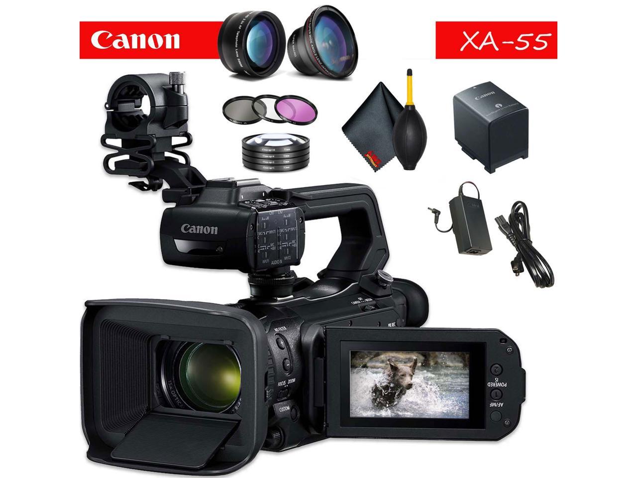Canon XA55 Professional UHD 4K Camcorder Intermediate Accessory Bundle