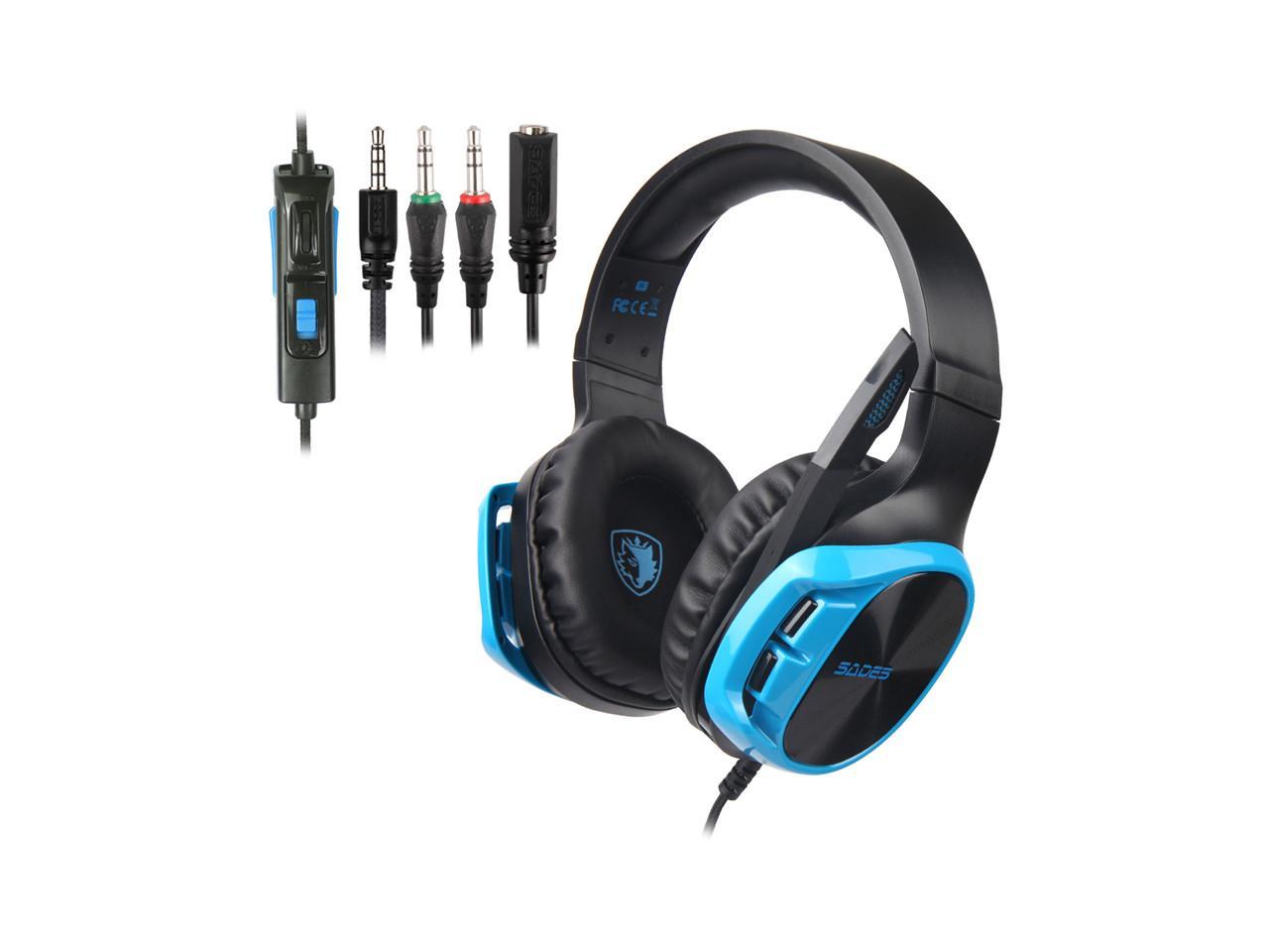SADES R17 Gaming Headset Over Ear Noise-canceling Gaming Headphones with Mic For PS4 Controller Xbox One PC Laptop Tablet Smartphone