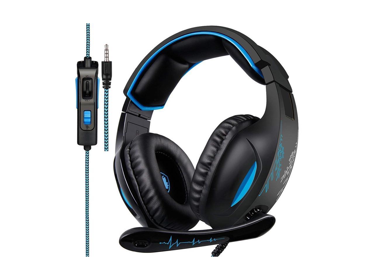 SADES SA-816 Gaming Headsets Big Headphones with Light Mic Stereo Earphones Deep Bass for PC Computer Gamer Laptop PS4 New X-BOX