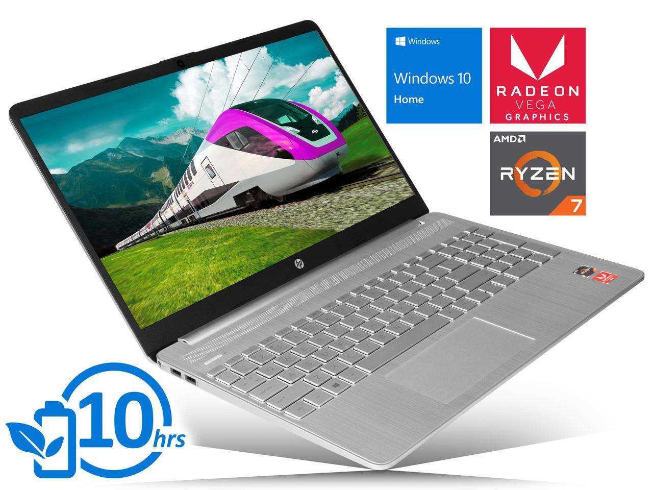 HP 15 Notebook, 15.6\" HD Touch Display, AMD Ryzen 7 3700U Upto 4.0GHz, 12GB RAM, 512GB NVMe SSD, Vega 10, HDMI, Card Reader, Wi-Fi, Bluetooth, Windows 10 Pro